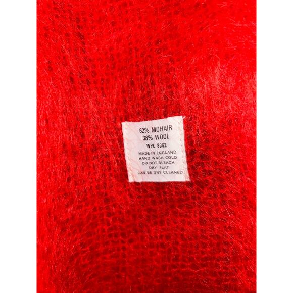 Mohair Wool Old Money Scandi Academia Red Orange Made England Shaw One Side - Picture 6 of 8